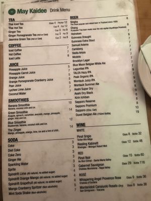 Menu   at May Kaidee in New York City