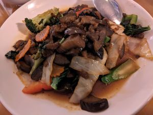 Stir Fried Eggplant with Shitake Mushrooms (Pad Ma Keua Yao)  at May Kaidee in New York City