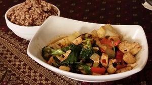 vegetable curry with rice at May Kaidee in New York City