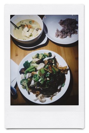  glass noodles and green curry at May Kaidee in New York City