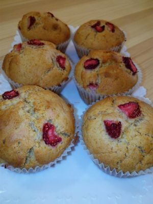 muffin of strawberry at Malaika in Tenerife