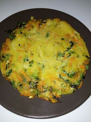 chick peas flor homelet with season vegetable at Malaika in Tenerife