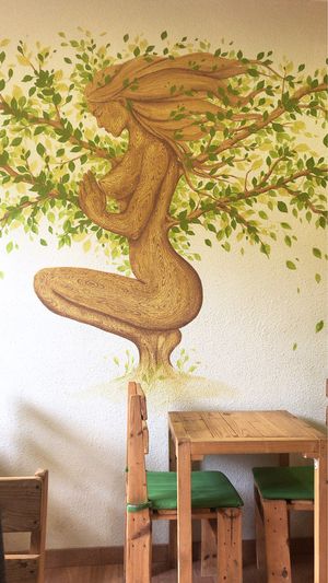 Interior art at Malaika in Tenerife