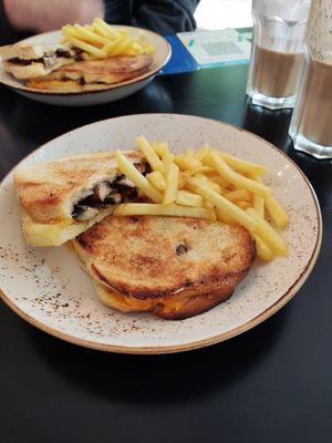 Mushroom and cheese toastie at Boston Tea Party in Bath