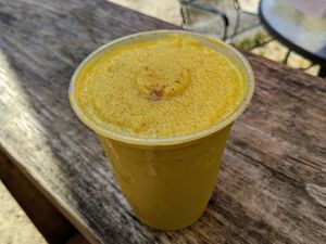 golden mylkshake. at Curcuma in Austin
