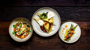 This is from our "Avant Garden: Vegan Molecular Gastronomy" dinner. 
 at Fancy Plants Cafe in Chicago