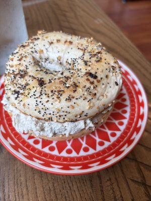 ny style bagel! at Fancy Plants Cafe in Chicago