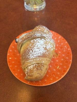 the heavy croissant in question (chocolate)  at Fancy Plants Cafe in Chicago