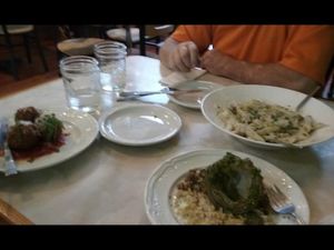 Atichoke with lentils, rice balls, and penne at Fancy Plants Cafe in Chicago