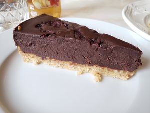 Raspberry chocolate torte at Fancy Plants Cafe in Chicago