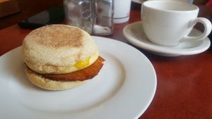Breakfast sandwich is simplicity done right. Fluffiest Just eggs! at Fancy Plants Cafe in Chicago