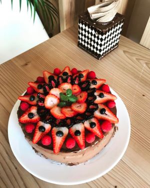 Acompaña tu café con este exquisito pastel de cacao. at La Raiz de la Tierra in Ixtapa