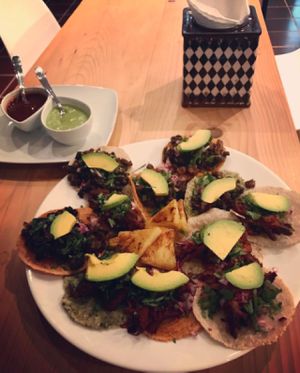 variedad de tacos  at La Raiz de la Tierra in Ixtapa