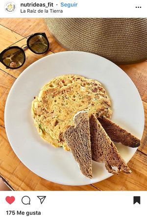 Farmers omelette 
Egg made of chickpea flour   at La Raiz de la Tierra in Ixtapa