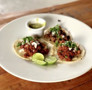 Tacos de soya. at La Raiz de la Tierra in Ixtapa