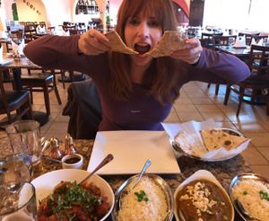 me getting my naan on  at Aroma in Napa