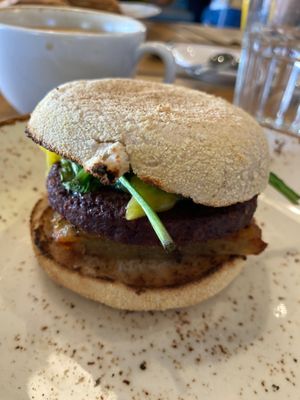 Breakfast muffin at Boston Tea Party in Bristol