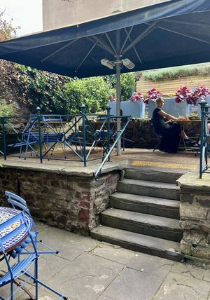 Garden seating   at Boston Tea Party in Bristol