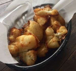 Roast potatoes at Johnny Mack's Vegan Family Diner in Preston