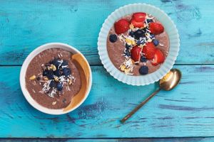 Chia Seed Puddings (Peanutbutter Cup and 
Very Berry) at Upbeet Foods in Toronto
