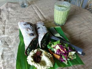 Dornach Vegan Cheese Wrap at Dharma Swasti in Kuilapalayam
