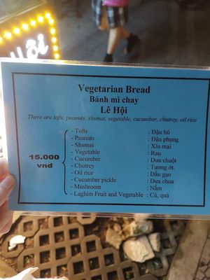 Menu #Veganuary at Hoi Banh My Chay - Food Stall in Hoi An