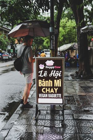 sign at Hoi Banh My Chay - Food Stall in Hoi An