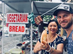 Friendly owner  at Hoi Banh My Chay - Food Stall in Hoi An