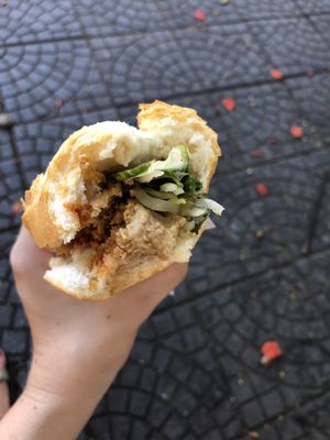 Action shot at Hoi Banh My Chay - Food Stall in Hoi An