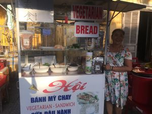 Lovely lady and new stall design  at Hoi Banh My Chay - Food Stall in Hoi An
