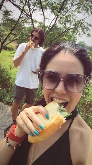 Banh Mi break on the way to My Son :o) at Hoi Banh My Chay - Food Stall in Hoi An