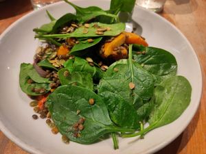 Squash and lentil salad at Watershed Cafe and Bar in Bristol