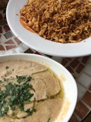 Fuul bal tahin & large Koshary  at Koshari Ahl Kairo in Munich