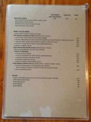 menu 2 at Olé Tacos & Southern Thai Cuisine in Chiang Mai