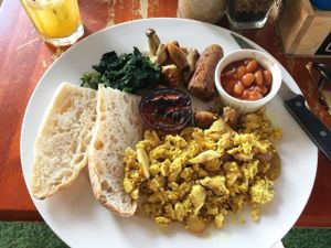 Vegan breakfast plate at Cafe Culture in Koh Tao