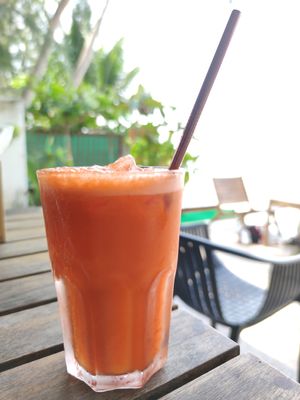 Carrot juice at Cafe Culture in Koh Tao
