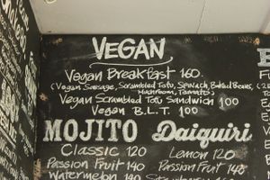 Currently 3 vegan breakfast options.  Not sure if their veggie BLT or veggie burger lunch options are vegan.   at Cafe Culture in Koh Tao
