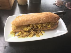 Scrambled tofu sandwich at Cafe Culture in Koh Tao
