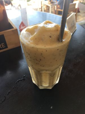 Banana, mango and passion fruit shake at Cafe Culture in Koh Tao