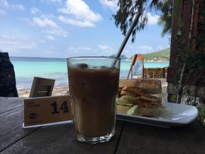 Iced latte with almond milk 👌 at Cafe Culture in Koh Tao