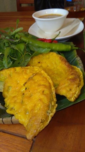 Banh Xeo (savoury crepe) at Da Nang Com Chay - Duong Dinh Nghe in Da Nang