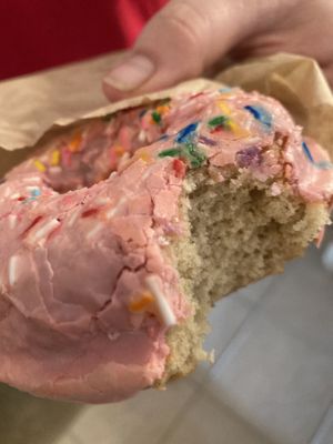 Strawberry donut at Parlour Vegan Bakery in Boca Raton