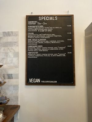Specials at Parlour Vegan Bakery in Boca Raton