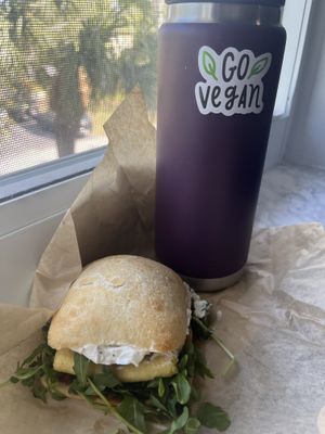 Egg sandwich  at Parlour Vegan Bakery in Boca Raton