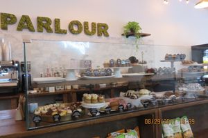 counter at Parlour Vegan Bakery in Boca Raton