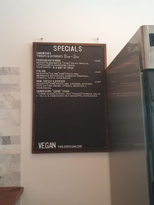 Specials  at Parlour Vegan Bakery in Boca Raton