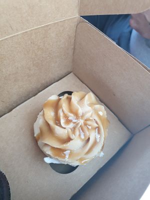 Apple pie centre, caramel frosting at Parlour Vegan Bakery in Boca Raton
