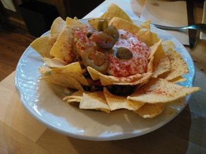nachos at La Huella Vegana in Alcala De Henares