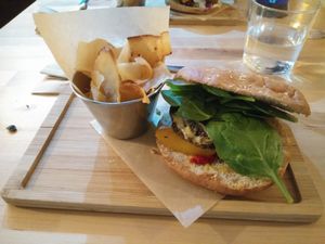 burger at La Huella Vegana in Alcala De Henares