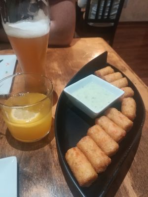 Mijo Croquettes and alioli. Delicious!! My fav in this place.  at La Huella Vegana in Alcala De Henares